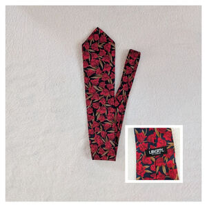 Men's Liberty of London Vintage Red Floral Silk Tie